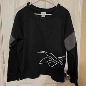 Reebok Black and Gray Sweatshirt Women L - EUC